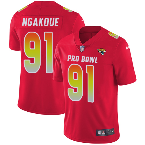 Nike Jaguars #91 Yannick Ngakoue Red Men's Stitched NFL Limited AFC 2018 Pro Bowl Jersey - Click Image to Close